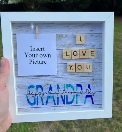 Custom Dad Photo Shadowbox Gift, Personalized Dad Shadowbox with names, Family Gift Sign for dad, Customized wood dad gift, Dad display