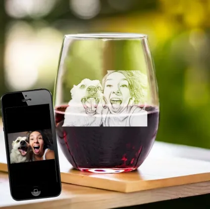 Etched Picture Rocks glass | Father's day, dad gifts, personalized whiskey glass, personalized glassware, custom portrait, unique dad gifts