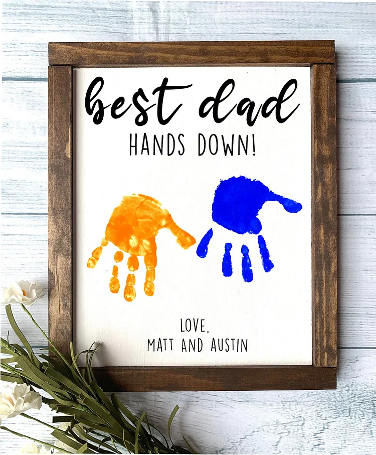 Daddy's Little Helpers - Father's Day Gift, Father's Day Wooden Sign, DIY Handprint Sign, Gifts for dad, Child's Handprint Sign, DIY Kit