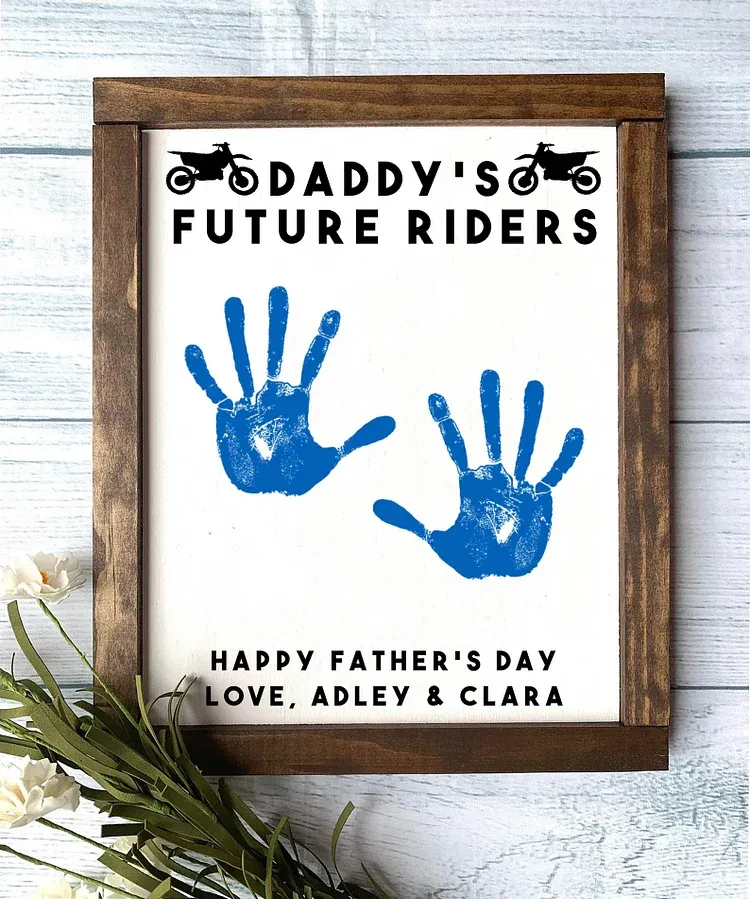 Daddy's Little Helpers - Father's Day Gift, Father's Day Wooden Sign, DIY Handprint Sign, Gifts for dad, Child's Handprint Sign, DIY Kit