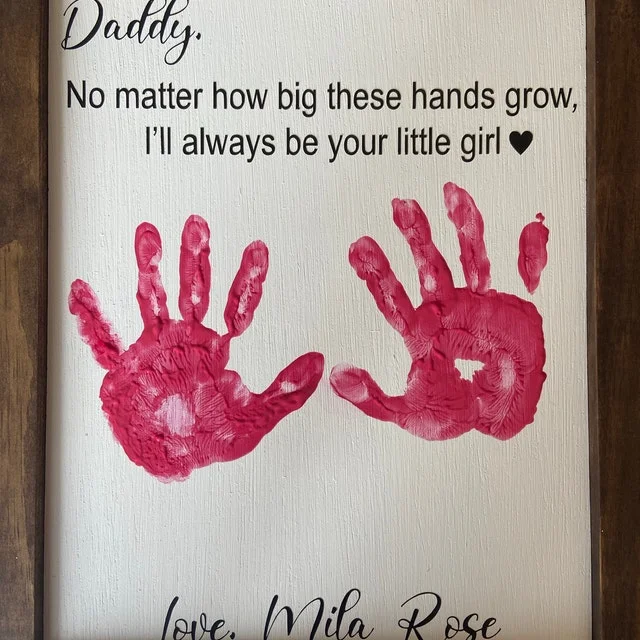 DAD - Father's Day Gift, Father's Day Wooden Sign, DIY Handprint Sign, Gifts for dad, Child's Handprint Sign, Gifts for Grandpa, Christmas