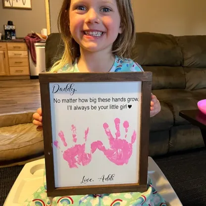 DAD - Father's Day Gift, Father's Day Wooden Sign, DIY Handprint Sign, Gifts for dad, Child's Handprint Sign, Gifts for Grandpa, Christmas