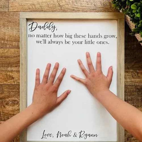 DAD - Father's Day Gift, Father's Day Wooden Sign, DIY Handprint Sign, Gifts for dad, Child's Handprint Sign, Gifts for Grandpa, Christmas