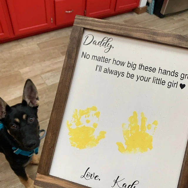DAD - Father's Day Gift, Father's Day Wooden Sign, DIY Handprint Sign, Gifts for dad, Child's Handprint Sign, Gifts for Grandpa, Christmas