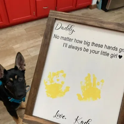 DAD - Father's Day Gift, Father's Day Wooden Sign, DIY Handprint Sign, Gifts for dad, Child's Handprint Sign, Gifts for Grandpa, Christmas