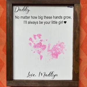 DAD - Father's Day Gift, Father's Day Wooden Sign, DIY Handprint Sign, Gifts for dad, Child's Handprint Sign, Gifts for Grandpa, Christmas
