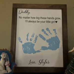 DAD - Father's Day Gift, Father's Day Wooden Sign, DIY Handprint Sign, Gifts for dad, Child's Handprint Sign, Gifts for Grandpa, Christmas