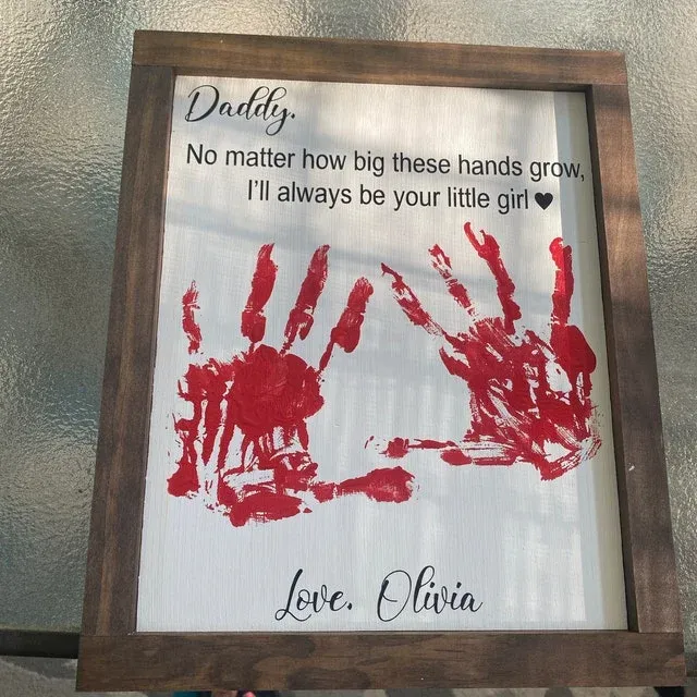 DAD - Father's Day Gift, Father's Day Wooden Sign, DIY Handprint Sign, Gifts for dad, Child's Handprint Sign, Gifts for Grandpa, Christmas