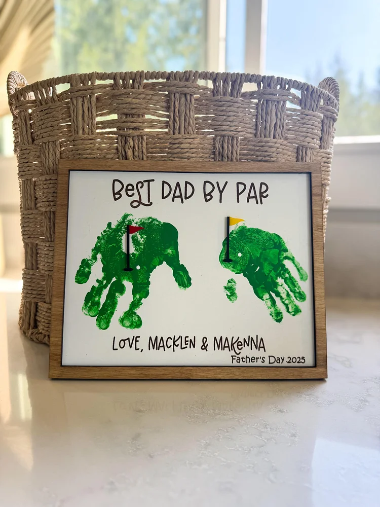 Father’s Day Golf Handprint DIY Wood Sign