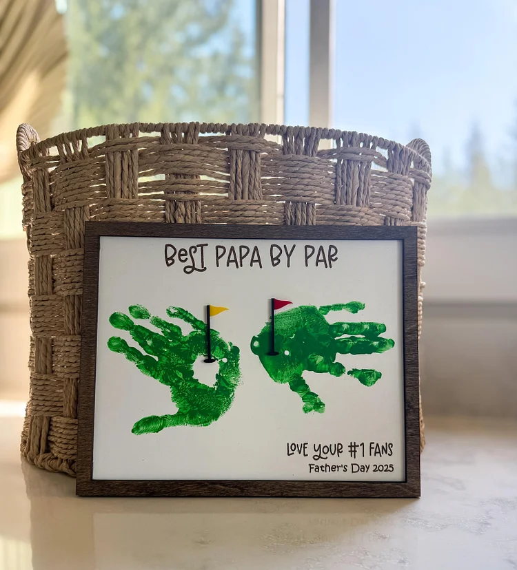 Father’s Day Golf Handprint DIY Wood Sign