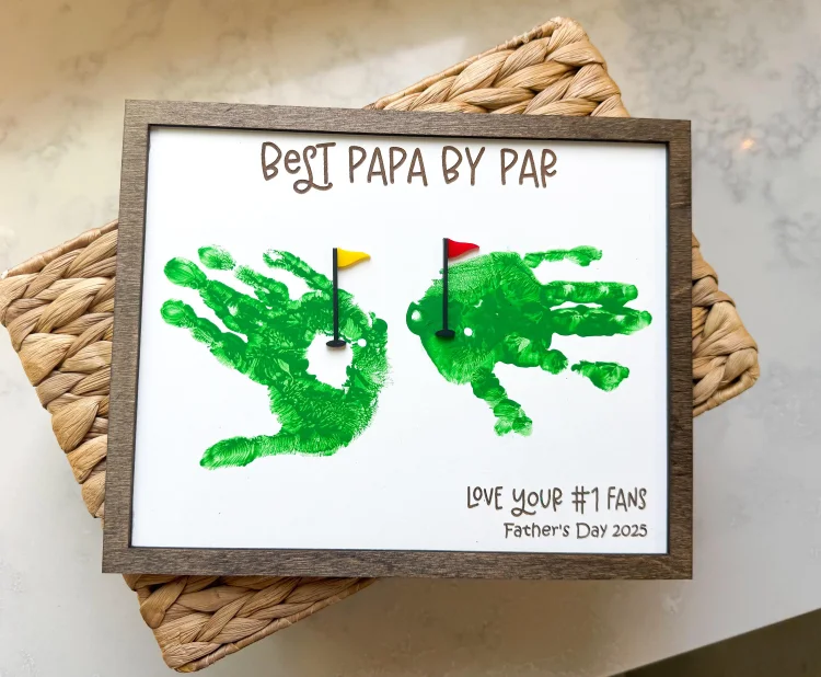 Father’s Day Golf Handprint DIY Wood Sign