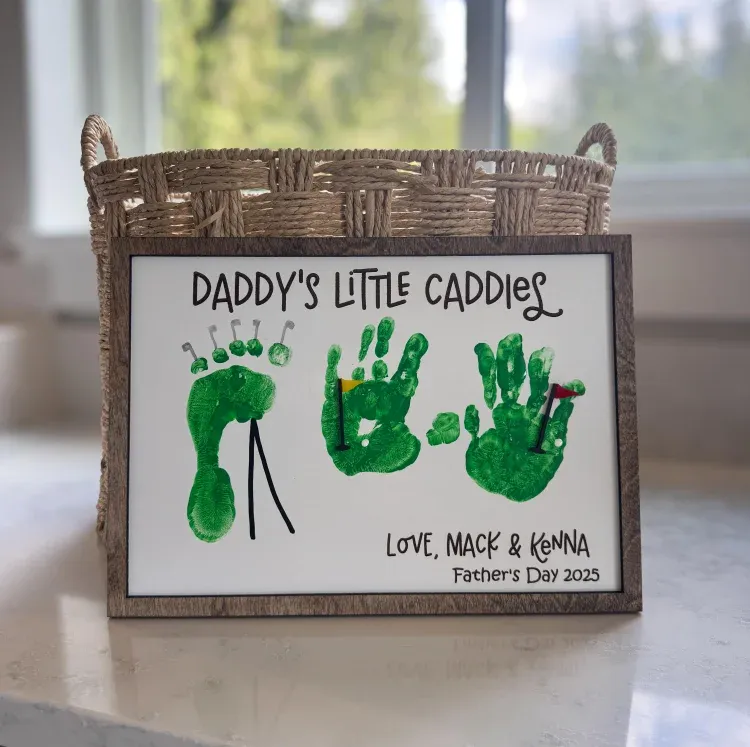 Father’s Day Golf Handprint DIY Wood Sign