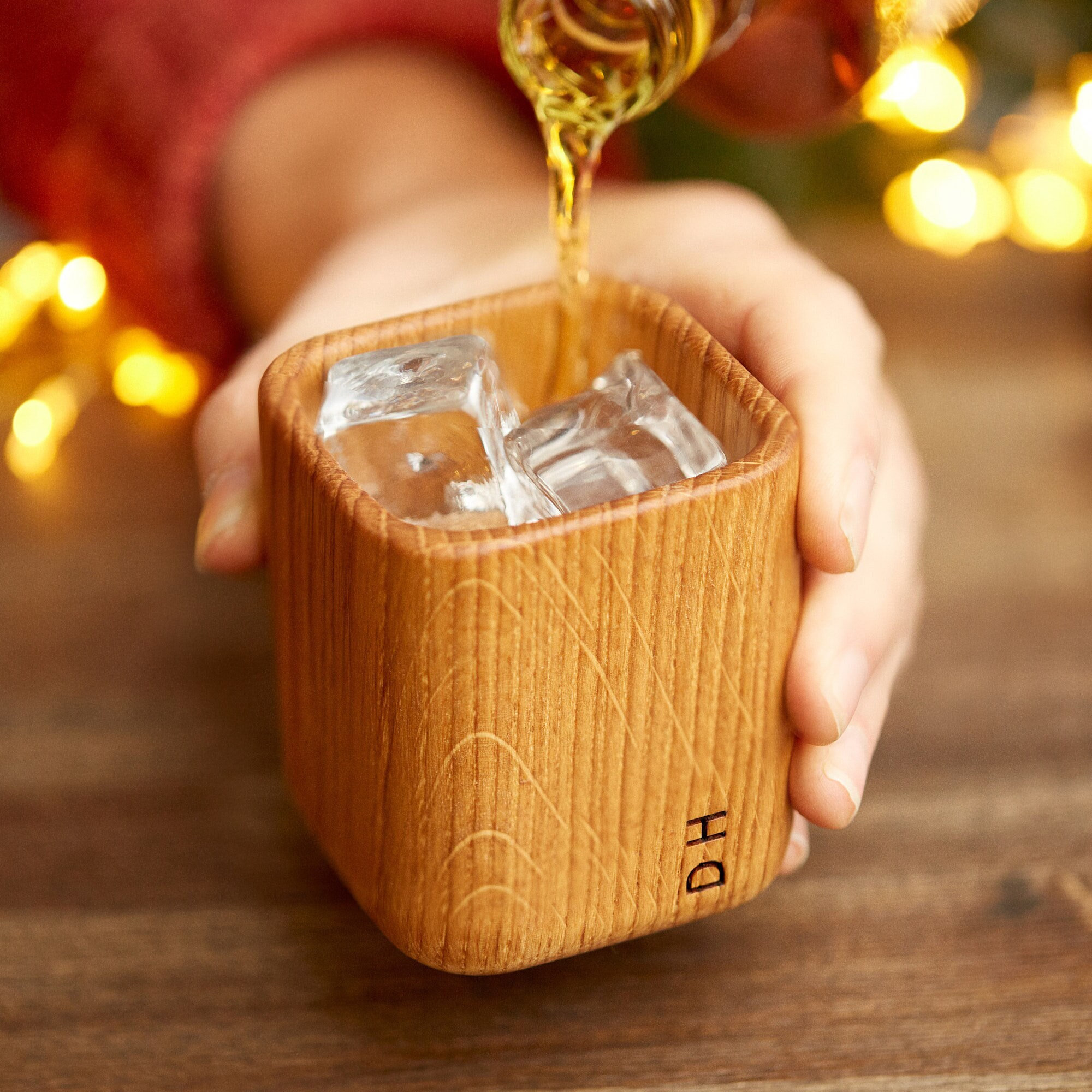 Personalized Laser Engraved Oak Whiskey Tumbler, Perfect Gift For Dad