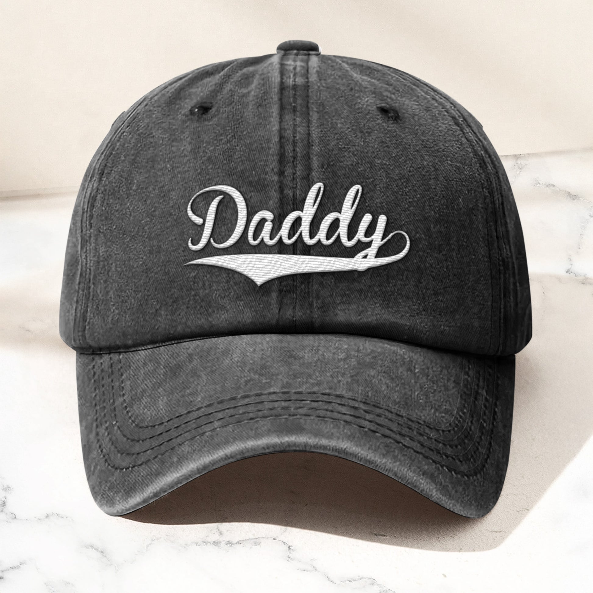 Custom Dad With Kids Names - Personalized Embroidered Distressed Hat