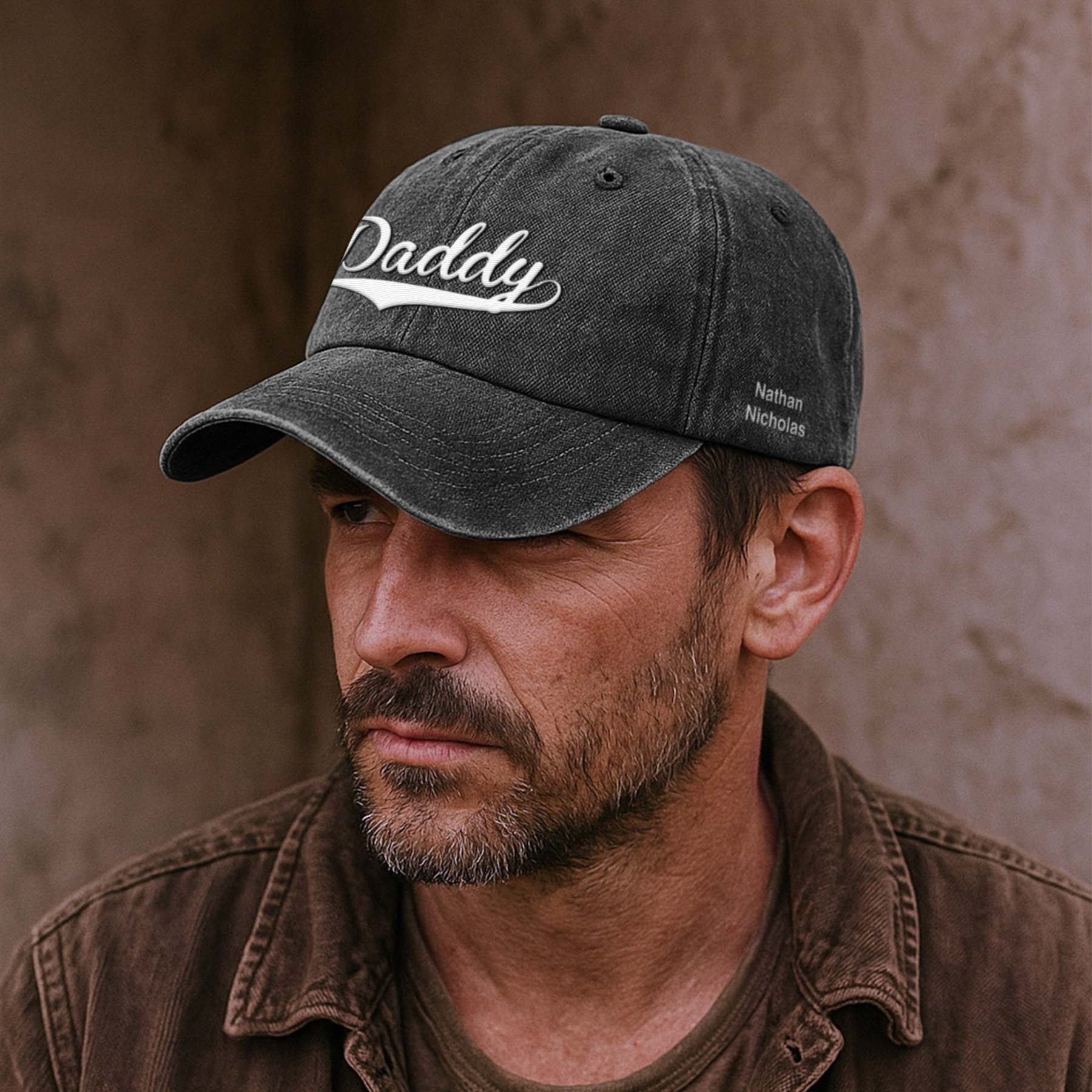 Custom Dad With Kids Names - Personalized Embroidered Distressed Hat