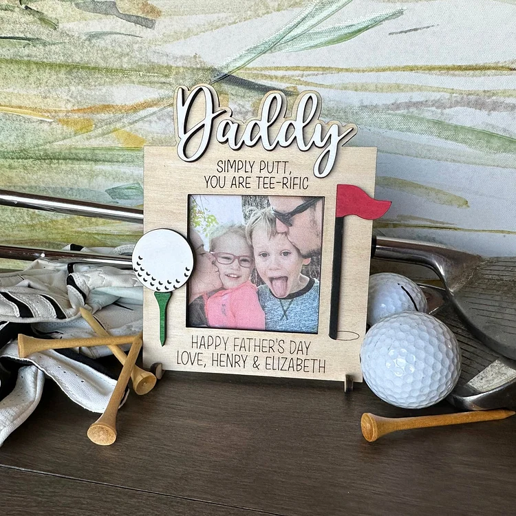 Custom Father's Day Golf Dad Grandpa Picture Frame