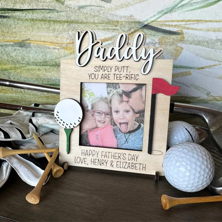 Custom Father's Day Golf Dad Grandpa Picture Frame