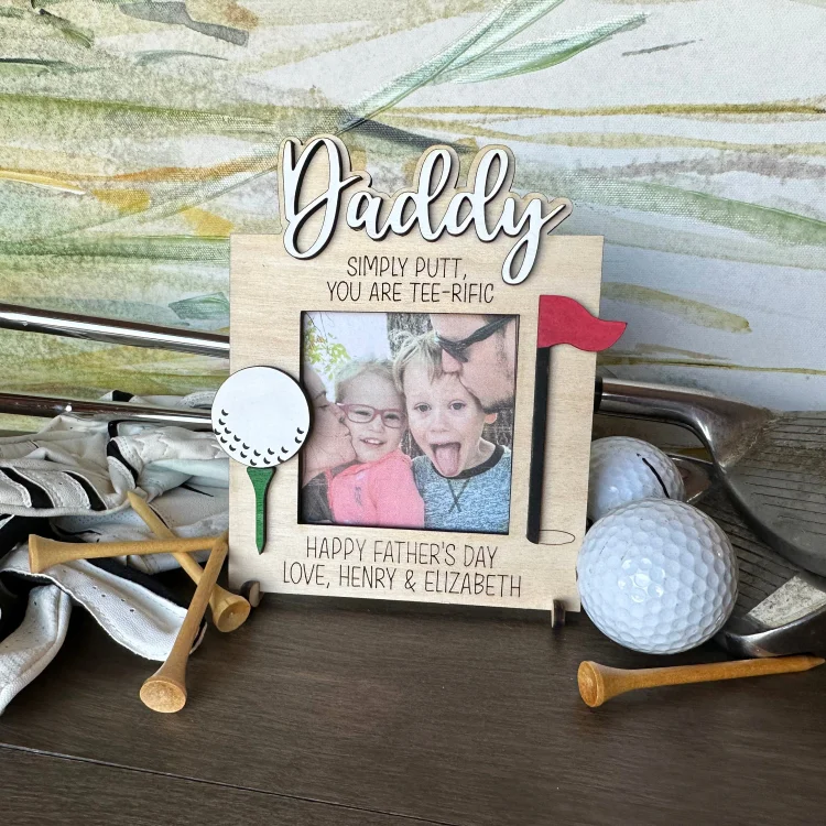 Custom Father's Day Golf Dad Grandpa Picture Frame