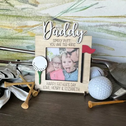 Custom Father's Day Golf Dad Grandpa Picture Frame