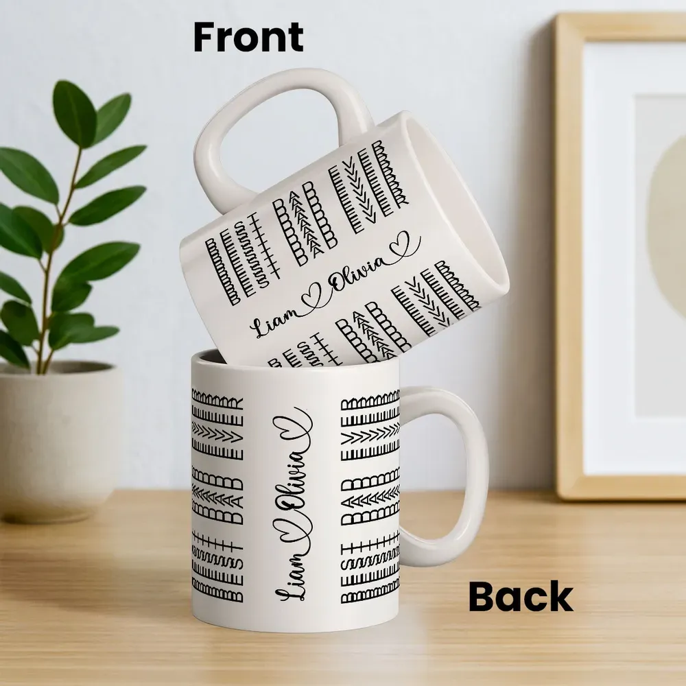 Best Dad Ever Funny Dad Hidden Message Personalized Mug, Father's Day Gift for Dad, Custom Kids' Names