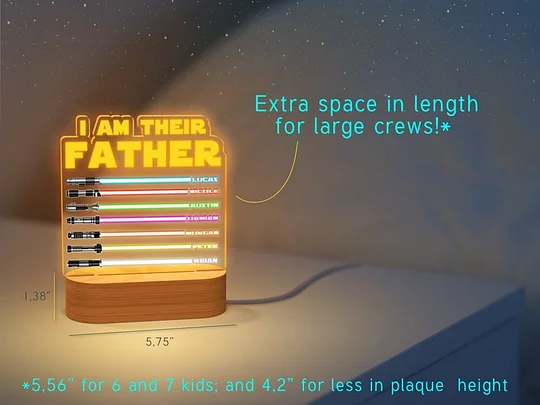 50%OFF🔥I Am Their Father Night Light with Kids Names - Best Gift For Dad