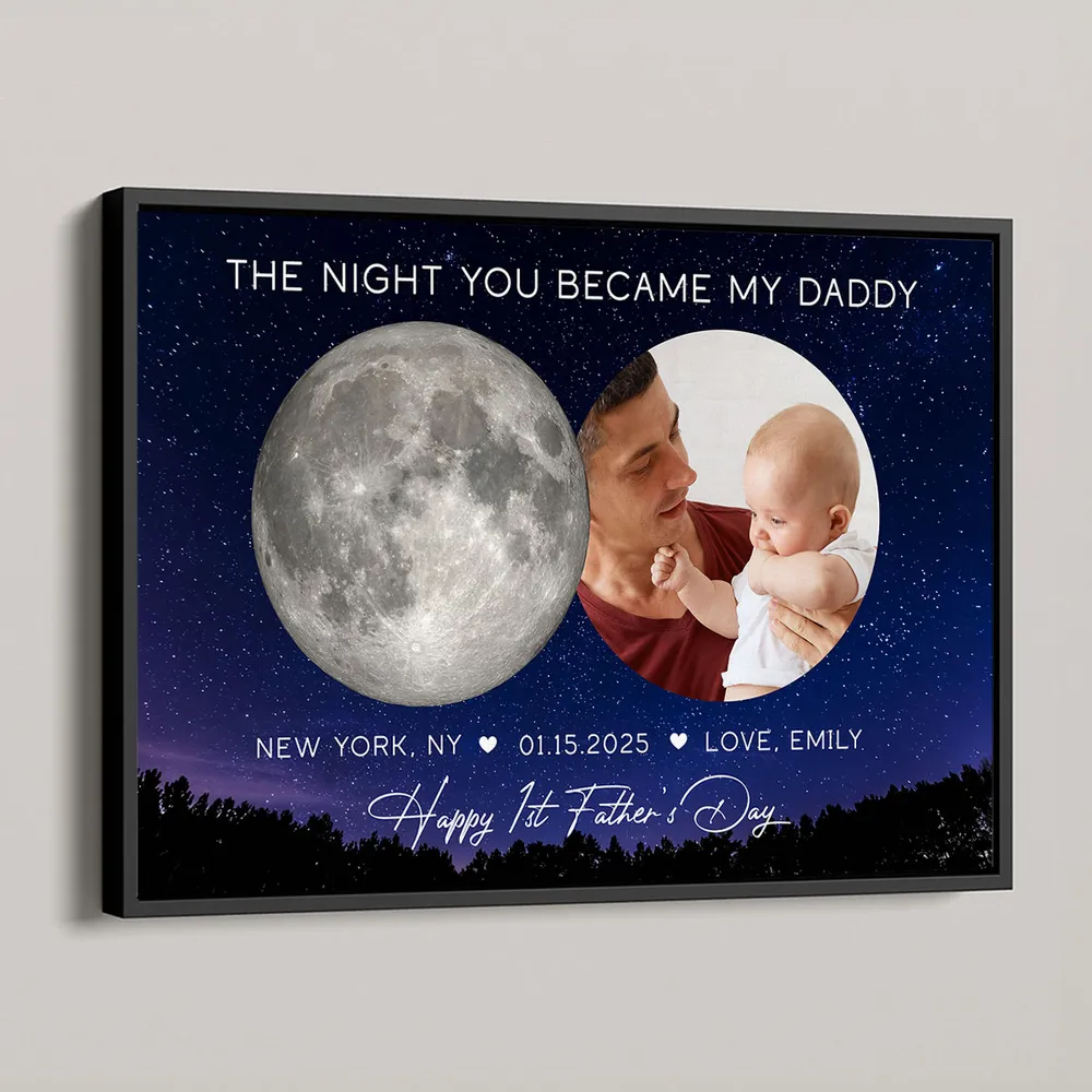 [Copy]Starry Night Custom Birth Moon Phase The Days You Became Our Dad Personalized Poster, Father's Day Gift