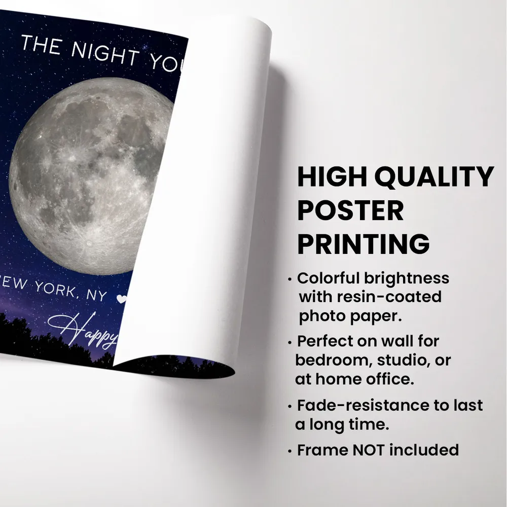 [Copy]Starry Night Custom Birth Moon Phase The Days You Became Our Dad Personalized Poster, Father's Day Gift