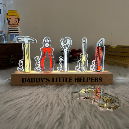 50%OFF ⭐️Personalized 3D 15mm Thick Daddy’s Little Helpers Lamp&Decor