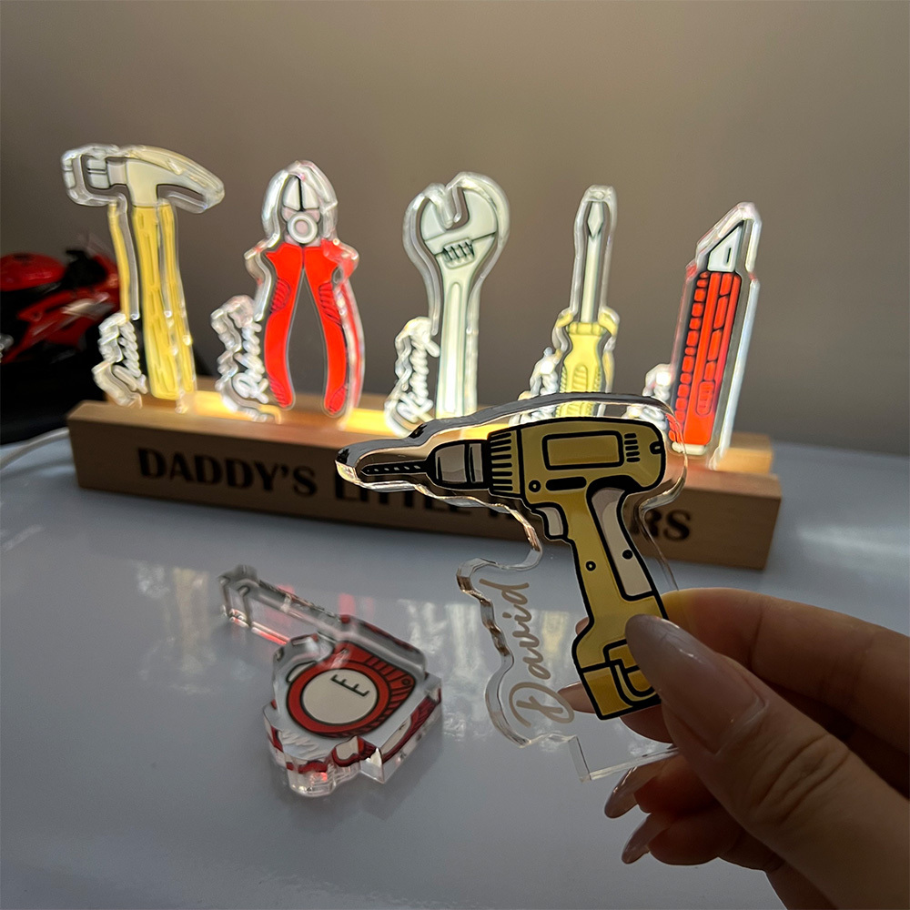 50%OFF ⭐️Personalized 3D 15mm Thick Daddy’s Little Helpers Lamp&Decor