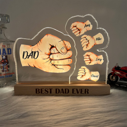 50%OFF ⭐️ Custom 3D 15mm Thick Fist Bump Best Dad Ever Lamp&Decor