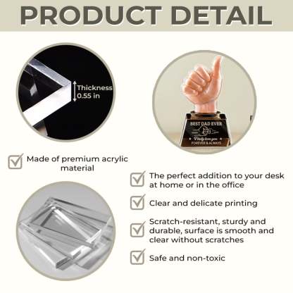 Dad Of The Year, Every Year - Family Personalized Custom Acrylic Plaque Custom Shape - Father's Day, Gift For Dad