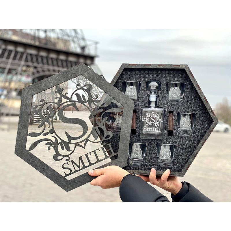 Whiskey Decanter Set, Personalized Whiskey Gift, Father's Day Gift, Bourbon Whiskey, For Dad & Grandpa