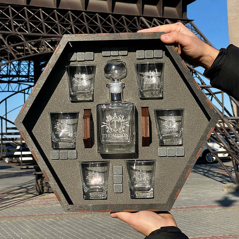 Whiskey Decanter Set, Personalized Whiskey Gift, Father's Day Gift, Bourbon Whiskey, For Dad & Grandpa