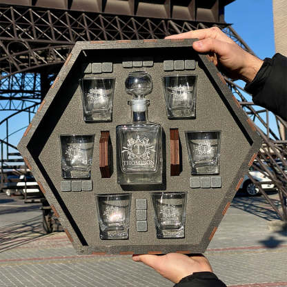 Whiskey Decanter Set, Personalized Whiskey Gift, Father's Day Gift, Bourbon Whiskey, For Dad & Grandpa