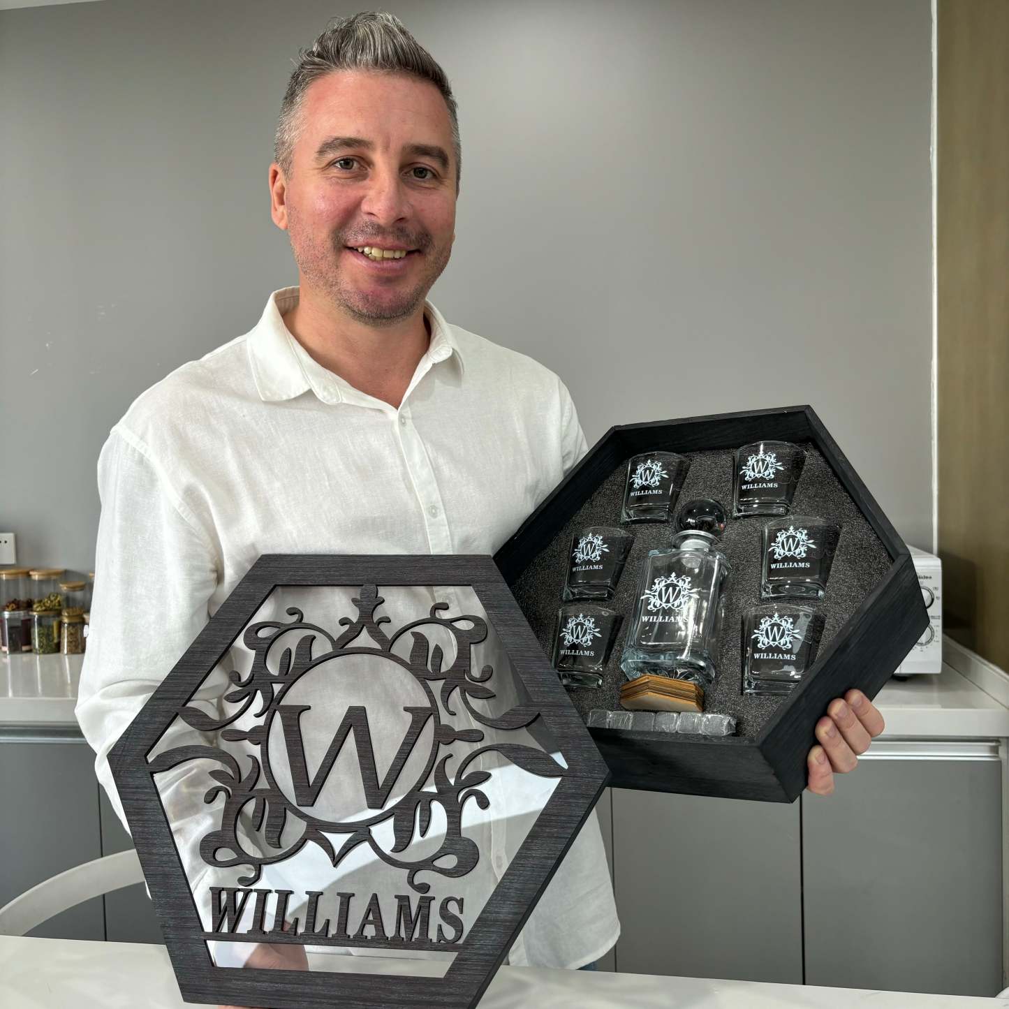 Whiskey Decanter Set, Personalized Whiskey Gift, Father's Day Gift, Bourbon Whiskey, For Dad & Grandpa