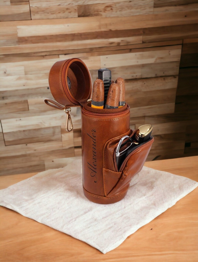 Personalized CIGAR HUMIDOR CASE Cigars Accessories for Men, Fathers Day Gift for Dad Him Grandpa Husband