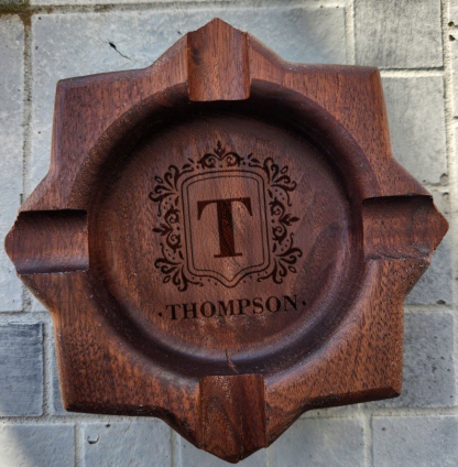 Personalized Name Walnut Cigar Ash Tray