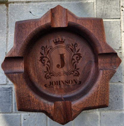Personalized Name Walnut Cigar Ash Tray