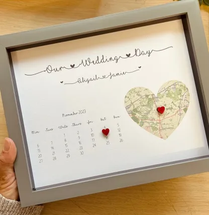 Personalised Framed Couple Wedding Map Gift