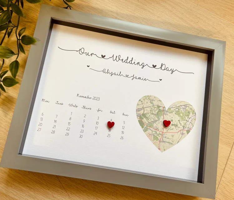 Personalised Framed Couple Wedding Map Gift