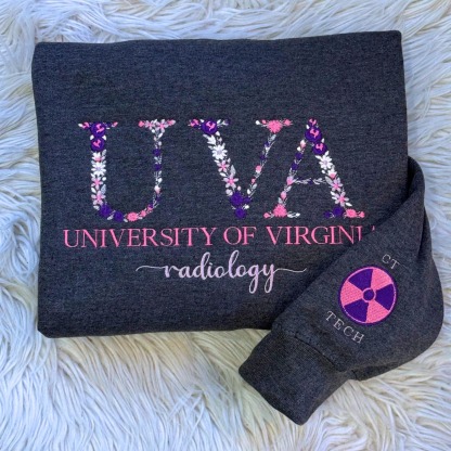 Custom College Floral Embroidered Sweatshirt, Floral Letter T-Shirt, Flower College Shirt, High School Shirt, Graduation Gift, Sorority