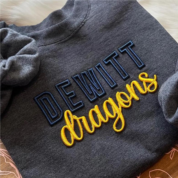 Custom 3D PUFF Embroidery Team Sweatshirt