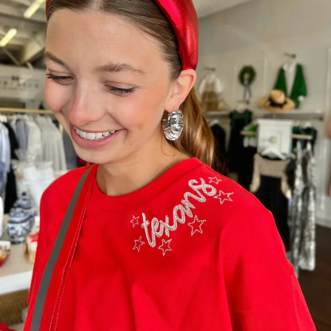 Custom Monogrammed Sweatshirt Double Chain Font with Stars