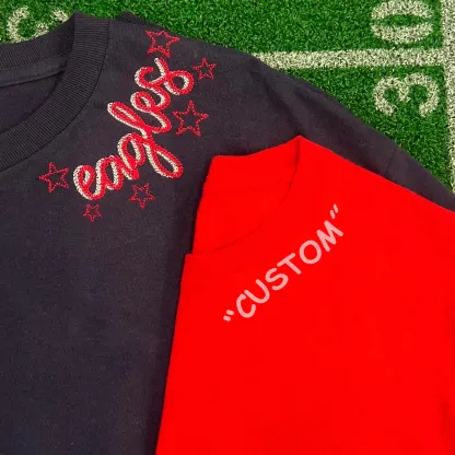 Custom Monogrammed Sweatshirt Double Chain Font with Stars