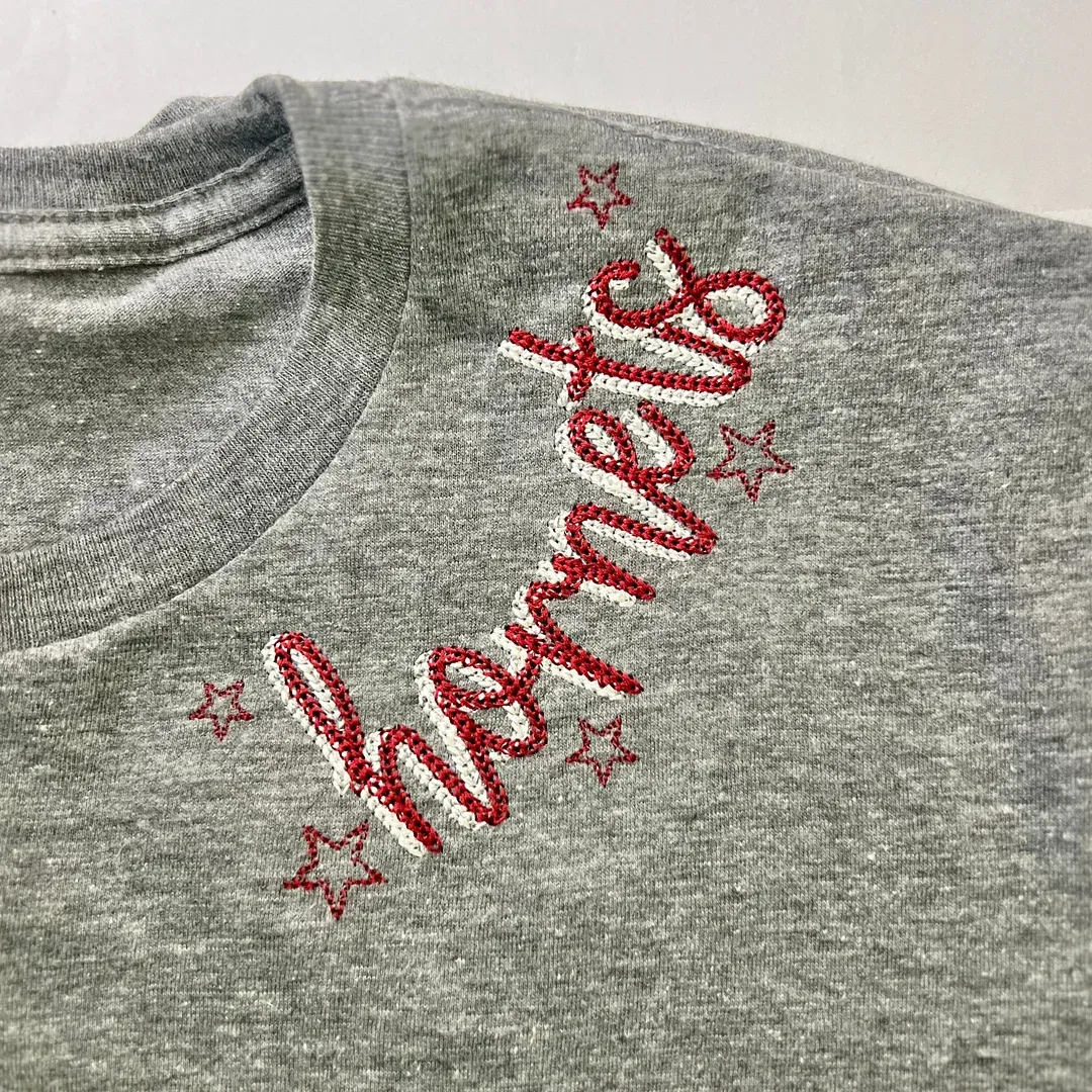 Custom Monogrammed Sweatshirt Double Chain Font with Stars