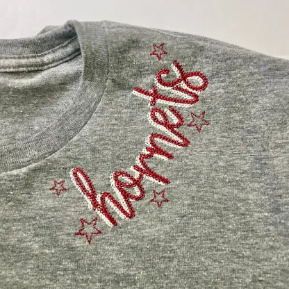 Custom Monogrammed Sweatshirt Double Chain Font with Stars