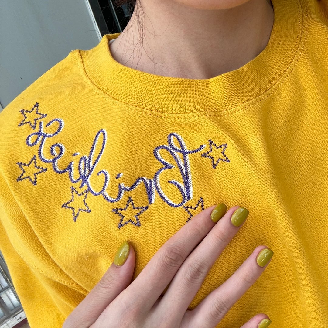 Custom Monogrammed Sweatshirt Double Chain Font with Stars