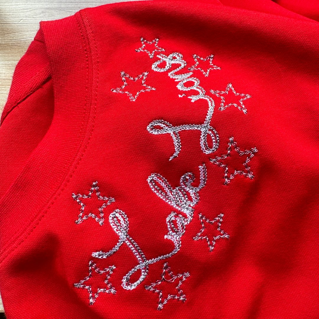 Custom Monogrammed Sweatshirt Double Chain Font with Stars