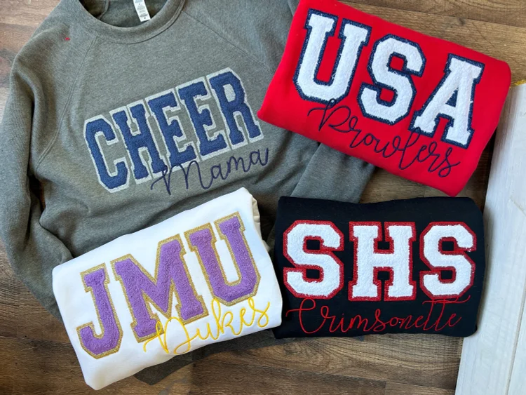 Customized Applique Glitter Sweatshirt