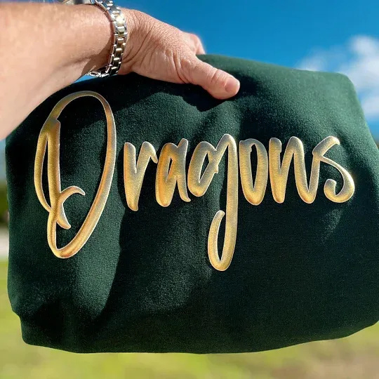 Custom 3D Metallic Puff Print Team Sweatshirt